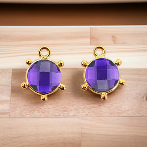 925 Sterling Silver DIY Bezel Charm <b>Pendant</b> Faceted <b>Amethyst</b> Gemstone Fine Jewelry Making <b>Pendants</b> Party Charms-Bulk Wholesale - Product Image 1