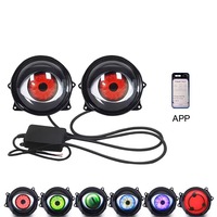 VAHID Nouveau projecteur de phare LED RGB universel 12V étanche avec contrôle par application, yeux de démon pour voiture, lentille de projecteur, indice de protection IP67, haute qualité