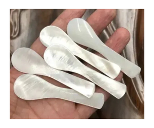 Cuchara de nácar pulida exquisita personalizada, cucharas para servir de caviar de concha marina natural - Product Image 6