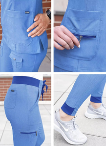 Vente en gros d'uniformes d'hôpital Scrubs médicaux Infirmière Scrubs à manches courtes Costume Femmes Scrubs Uniformes Ensembles - Product Image 6