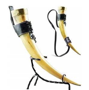 Viking <b>Drinking</b> Horn With Helm of Awe Engravings and <b>Stand</b> Viking <b>Drinking</b> Horn <b>Drinking</b> Tankard Medieval Horn - Product Image 6