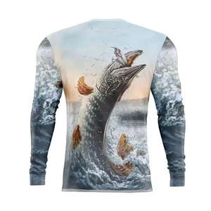 Camisetas de Pesca Unisex para Hombre, Ligeras, 100% Poliéster, Transpirables, de Alta Calidad, con Protección Solar UPF 50+, de Manga Corta, de Secado Rápido, para Exteriores - Product Image 2