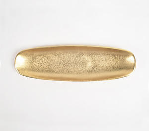 Plato grande de aluminio dorado lacado hecho a mano creativo bajo MOQ mayorista venta directa de fábrica - Product Image 2