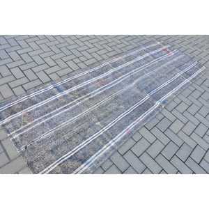 พรมวิ่งสไตล์ตุรกี ขนาด 3.4x9.1 ฟุต (104x278 ซม.) พรมคิลิมสีเทาลายดอกไม้สไตล์วินเทจ - Product Image 2