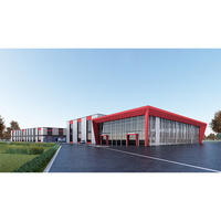 Architecture modulaire moderne préfabriquée de structure métallique de construction d'immeuble de bureaux d'entrepôt préfabriqué