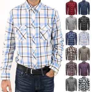 เสื้อเชิ้ตแขนยาวสำหรับผู้ชายเสื้อผ้าฝ้าย100% ลายสก๊อตลำลองสำหรับนักธุรกิจเสื้อลำลองไซส์ใหญ่ - Product Image 6