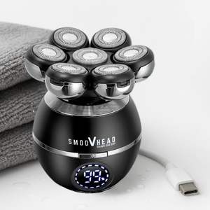 Tondeuse Électrique Rechargeable pour Homme avec 7 Têtes Rotatives, Étanche IPX7, pour le Corps, le Nez et les Pattes – Kit de Toilettage Complet - Product Image 1