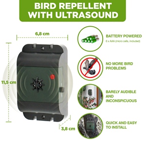 Répulsif à ultrasons pour oiseaux, anti-parasites, non toxique, inodore, détecteur à brancher pour la maison, le jardin, le hangar - Product Image 2
