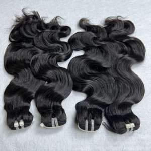Couleur naturelle sans poux faisceaux de vagues corporelles non chimiques 100% extensions de cheveux ondulés alignés sur les cuticules - Product Image 2