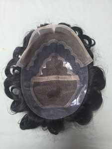 Perruque Lace Front en Cheveux Humains pour Hommes avec Ondulations Naturelles et Styles Raides Crépus - Patchs de Cheveux Indiens Doux - Product Image 3