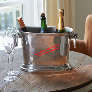 Seau à glace de Champagne et de vin en forme carrée plaqué argent, seau carré pour Bar, Vintage, vente en gros - Product Image 1