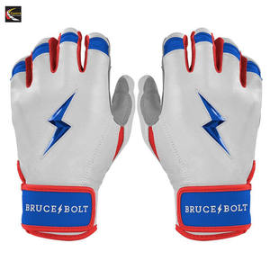Gants de frappe de baseball professionnels Bruce Bolt de qualité supérieure en cuir fendu antidérapant avec logo personnalisé imprimé - Product Image 2