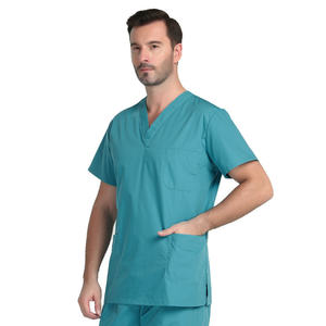 Uniforme Médico de Alta Calidad al por Mayor, Conjunto de Uniforme de Enfermera Transpirable, Logotipo Personalizable, Manga Corta, Cuello Redondo - Product Image 3