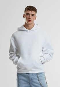 Sudadera con Capucha Extra Grande de Algodón Blanco de Alta Calidad, Felpa Gruesa, Hombros Caídos, Lisa, Personalizable, Fabricante de Sudaderas para Hombre - Product Image 3