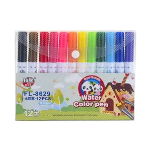 Marcadores laváveis 12/18/24 cores conjunto caneta aquarela material escolar para crianças doodling