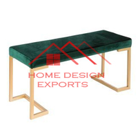 Mobilier de maison de luxe Offre Spéciale d'intérieur tissu rembourré hôtel coussin doux banc moderne avec pieds en acier inoxydable doré
