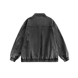 เสื้อแจ็กเก็ตผ้ายีนส์ของผู้ชายผ้าแคนวาสแบบคอตั้งกันน้ำแห้งเร็ว OEM อัตราการปรับได้สไตล์ยอดนิยม - Product Image 2