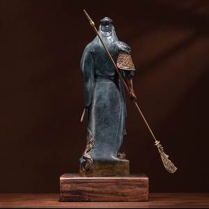 Venta al por mayor de artículos de Feng Shui de latón de Guangzhou para interiores Guan Yu Guan Di Ye <span class=keywords><strong>God</strong></span> <span class=keywords><strong>of</strong></span> Wealth-<span class=keywords><strong>War</strong></span> General Guan Gong estatuilla estatua a la venta - Product Image 4
