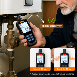 Detector de Fugas de Gas Portátil, Sensibilidad de 1 ppm, Analizador de Gas con Pantalla LCD, Alarma Audible y Visual para Inspección del Hogar - Product Image 2