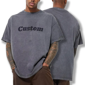 T-shirts surdimensionnés en coton de haute qualité, logo personnalisé, streetwear lourd, épaules tombantes, t-shirts vierges surdimensionnés pour hommes et femmes - Product Image 1