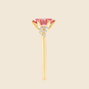 Bague ovale rose de luxe en or massif 14 carats avec 1 diamant ovale de 1,00 carat F-VS1 cultivé en laboratoire, bijoux tendance - Product Image 2