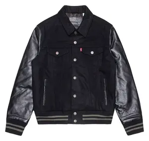 Nuevas chaquetas universitarias Versity para hombre, la última chaqueta de béisbol de talla grande personalizada OEM para hombre, cuero universitario de estilo largo para invierno - Product Image 1