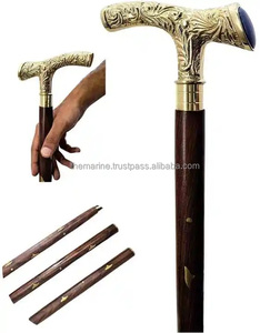 Canne de marche vintage décorative unique de luxe avec poignée en laiton massif, canne de marche artisanale antique - Product Image 6