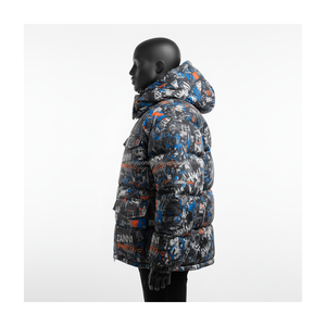 Fashion Men Puffer <b>Jacket</b> Premium Resistant Polyester Fabric City <b>Pattern</b> Black Blue Orange Custom Logo Puffer <b>Jacket</b> for man - Product Image 5