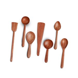 Cuchara de madera natural para comer y servir con juego Juego de cucharas de madera de cocina grande multiusos para comer con tamaño personalizado - Product Image 2