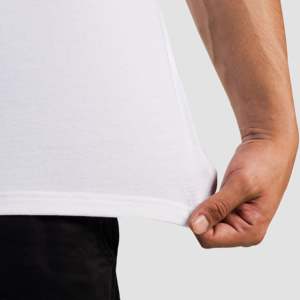 เสื้อยืดเจอร์ซีย์สีขาวล้วน GA Basic น้ำหนักเบา ระบายอากาศได้ดี พร้อมบริการสกรีนโลโก้ตามสั่ง - Product Image 6