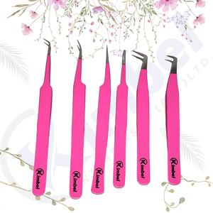 Pinzas profesionales de microfibra de acero inoxidable con herramientas de maquillaje de extensión de pestañas de Punta puntiaguda - Product Image 5