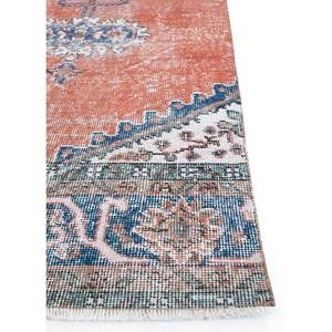 Alfombras de Lana Anudadas a Mano Rojo Anaranjado Vintage, Alfombras Grandes de Jaipur para Sala de Estar, Pasillo, Alfombra Grande Nueva con Medallón - Product Image 4