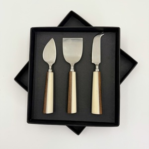 Unique Modern Look Design Cheese <b>Tool</b> <b>Cutter</b> With <b>Wooden</b> & Resin Handle Stainless Steel Cheese Set Lowest Price in India - Product Image 1