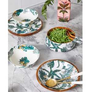 Bol en bois décor à la maison dessus de table bougie parfumée haute qualité bougie récipient bol bois de mangue - Product Image 2