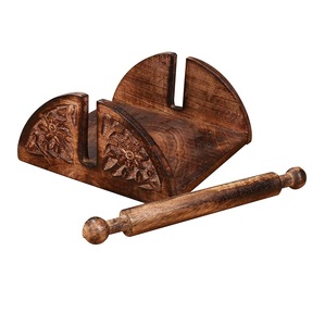 Boîte de rangement en bois au design moderne boîte support porte-serviettes organisateur boîte à mouchoirs avec couvercles en bois - Product Image 5