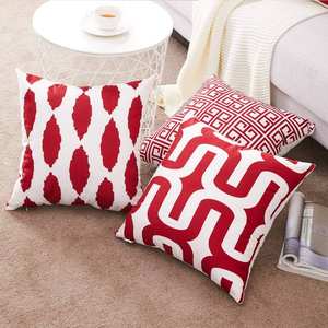 Housses de coussin de luxe brodées sur mesure en gros, 100 % coton pur pour canapé et lit - Product Image 3