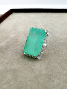 Anillo de Plata de Ley 925 Hecho a Mano con Piedra Preciosa Paraiba, Patrón Geométrico, Platino, Certificado IGI, Joyería Fina con Incrustaciones para Fiesta - Product Image 4