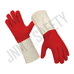Gants de soudage TIG en cuir de chèvre fendu en cuir de vachette Sécurité industrielle robuste Protection des mains Lutte contre l'incendie Caractéristiques anti-coupure - Product Image 2