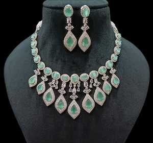 สร้อยคอยาวประดับเพชรเพทายสุดหรูพร้อมต่างหูชุดเครื่องประดับเพชรอเมริกันสำหรับเป็นของขวัญแต่งงานปาร์ตี้สุดหรู - Product Image 2