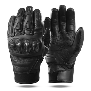 Men's Full Finger Unisex Gloves Red/Black Perforated Leather Knuckle Protection Printed Custom for Winter Auto Racing Motorcycle - Product Image 4