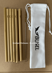 Les pailles en bambou biodégradables de cocktail/pailles en bambou emballent pour employer la boisson potable/paille en bambou pour la partie, la faveur, le mariage,... - Product Image 2