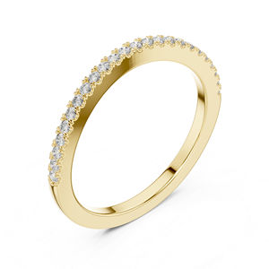 แหวนเพชรทรงกลมสีขาวทอง 14K สำหรับผู้หญิง |   เครื่องประดับสำหรับสวมใส่ในชีวิตประจำวัน |   เพชรที่เพาะเลี้ยงใหม่ - Product Image 4