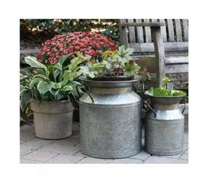 Jardinières en métal galvanisé à la main de conception attrayante jardinière de décoration intérieure de qualité de luxe au prix le plus bas - Product Image 4