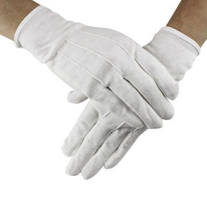 ถุงมือผ้าฝ้ายเนื้อหนา 100% สีขาว ปักโลโก้แฟชั่นแบบนุ่ม ระบายอากาศได้ดี สำหรับผู้ชาย - Product Image 3