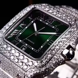 Reloj VVS Moissanite Diamond HipHop Ajuste hecho a mano de acero inoxidable Esfera enorme de lujo con reloj Moissanite aprobado por prueba - Product Image 6