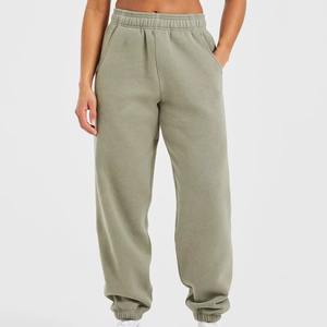 Pantalons de survêtement pour femmes, couleur unie, style ample, avec cordon de serrage, jambes droites, pantalons de survêtement surdimensionnés, en vente - Product Image 1