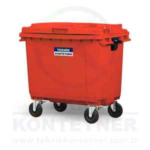 Turkish Manufacturer 660 Liter HDPE <b>Plastic</b> Waste Garbage <b>Bin</b> 4 Wheels Pedal Operated Eco-Friendly Red Recycling Container - Product Image 2
