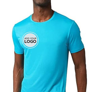 Concevez votre propre t-shirt personnalisé à col rond à manches courtes en maille à séchage rapide pour hommes-T-shirts de performance athlétique - Product Image 4