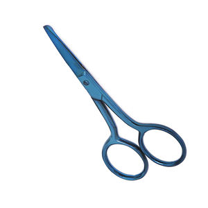 Tijeras para Barba con borde de maquinilla de afeitar de Color azul de alta calidad 4. Tijera alemana para barba y bigote de acero inoxidable - Product Image 2