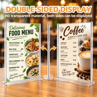 Support en acrylique de haute qualité, logo personnalisé, panneau d'affichage transparent pour la publicité des menus de restaurant, promotion